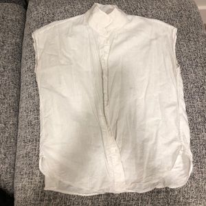 Uniqlo boxy fit linen button down shirt